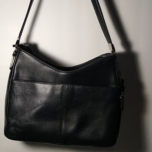 Black leather bag